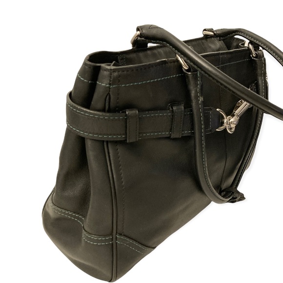 Coach Hampton Carryall Black Leather Shoulder Bag - Picture 3 of 8